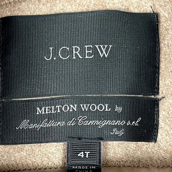 J. Crew Melton Wool Blend  Pea Coat Women 4T 4 Tall Beige Lined Classic Preppy - Picture 4 of 16